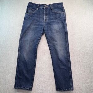 Wrangler Regular Fit Jeans Men's 34x30 Straight Leg Dark Wash‎ Classic Denim